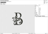 B Logo Embroidery File 6 sizes