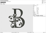 B Logo Embroidery File 6 sizes