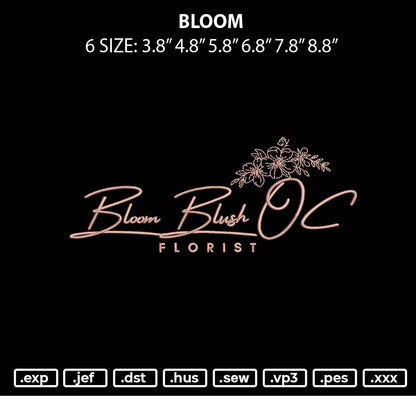 Bloom Embroidery Design File 6 sizes
