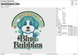 Blue Bubbles Embroidery File 4 size