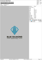 Blue Diamond Embroidery File 6 sizes