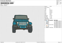 Blue Jeep Embroidery File 6 sizes