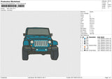 Blue Jeep Embroidery File 6 sizes