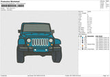 Blue Jeep Embroidery File 6 sizes