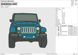 Blue Jeep Embroidery File 6 sizes