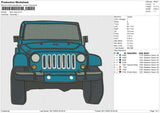 Blue Jeep Embroidery File 6 sizes