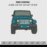 Blue Jeep Embroidery File 6 sizes