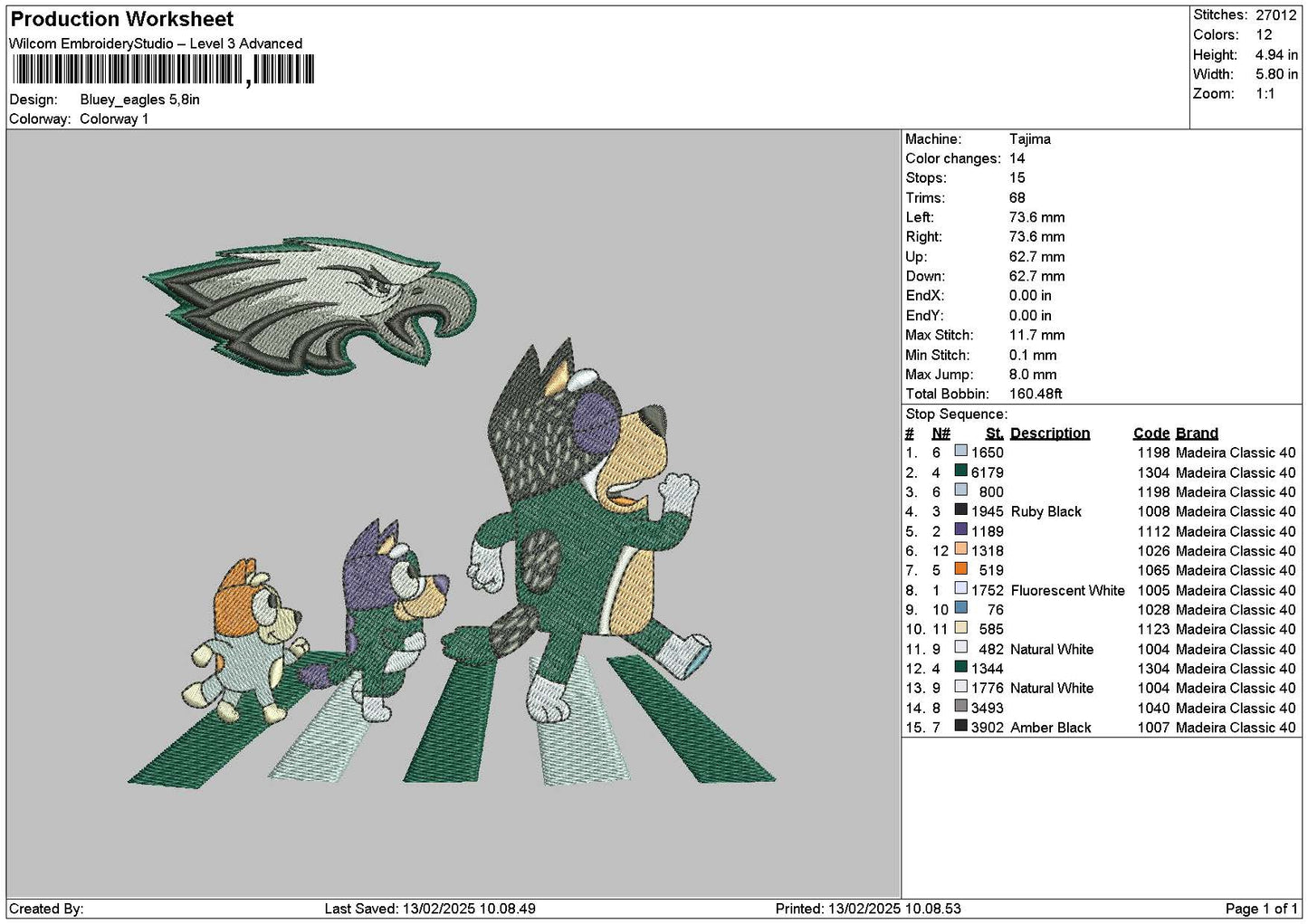 Dogs Eagle Embroidery File 6 sizes
