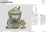 Bluey Capucino Embroidery File 6 sizes