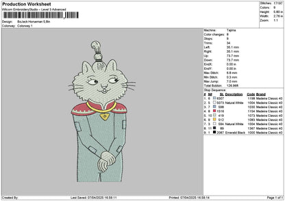 Cat 0704 Embroidery File 6 sizes