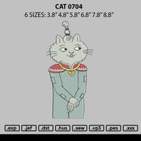 Cat 0704 Embroidery File 6 sizes