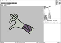 Bopeep Hand V2 Embroidery File 6 sizes