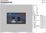 Night Rectangle EMbroiery File 6 sizes