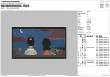 Night Rectangle EMbroiery File 6 sizes