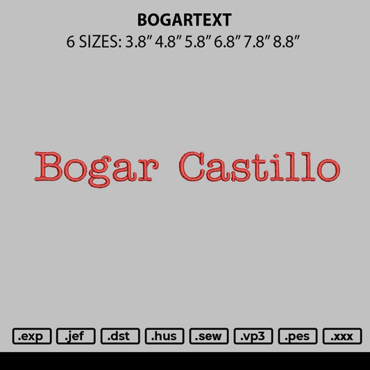 Bogartext Embroidery File 6 sizes