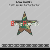 Book Powers Embroidery File 6 sizes