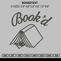 Bookdtext Embroidery File 6 sizes