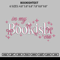 Bookishtext Embroidery File 6 sizes