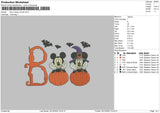 Boo Mickey Minnie Embroidery File 6 sizes