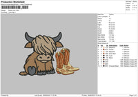 Boots Cow 01 Embroidery File 6 sizes