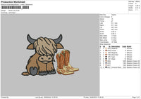 Boots Cow 01 Embroidery File 6 sizes