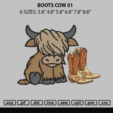 Boots Cow 01 Embroidery File 6 sizes