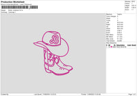 Boots Cowboy Embroidery File 6 sizes