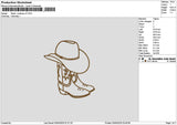 Boots Cowboys V2 Embroidery File 6 sizes