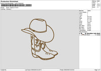 Boots Cowboys V2 Embroidery File 6 sizes