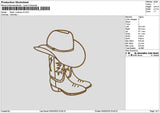 Boots Cowboys V2 Embroidery File 6 sizes