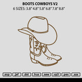 Boots Cowboys V2 Embroidery File 6 sizes