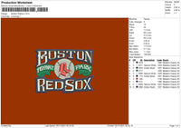 Boston Redsox Embroidery File 4 size