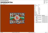 Boston Redsox Embroidery File 4 size