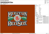 Boston Redsox Embroidery File 4 size