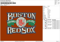 Boston Redsox Embroidery File 4 size