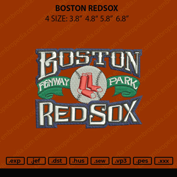 Boston Redsox Embroidery File 4 size