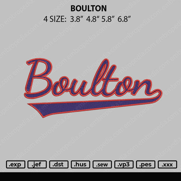 Boulton Embroidery File 4 size