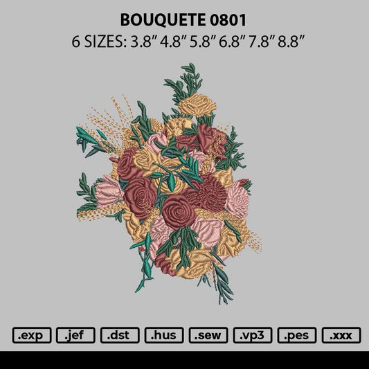 Bouquete 0801 Embroidery File 6 sizes