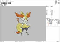 Braixen Pokemon Embroidery File