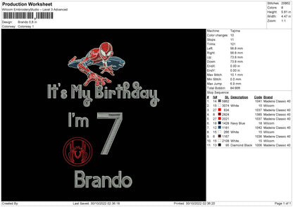 Brando Embroidery File 5 sizes