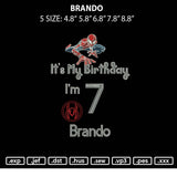 Brando Embroidery File 5 sizes