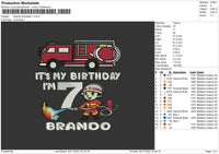 Brando Birthday Embroidery File 6 sizes