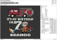 Brando Birthday Embroidery File 6 sizes