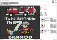 Brando Birthday Embroidery File 6 sizes