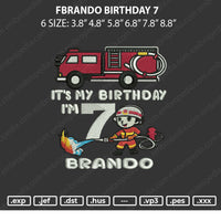 Brando Birthday Embroidery File 6 sizes