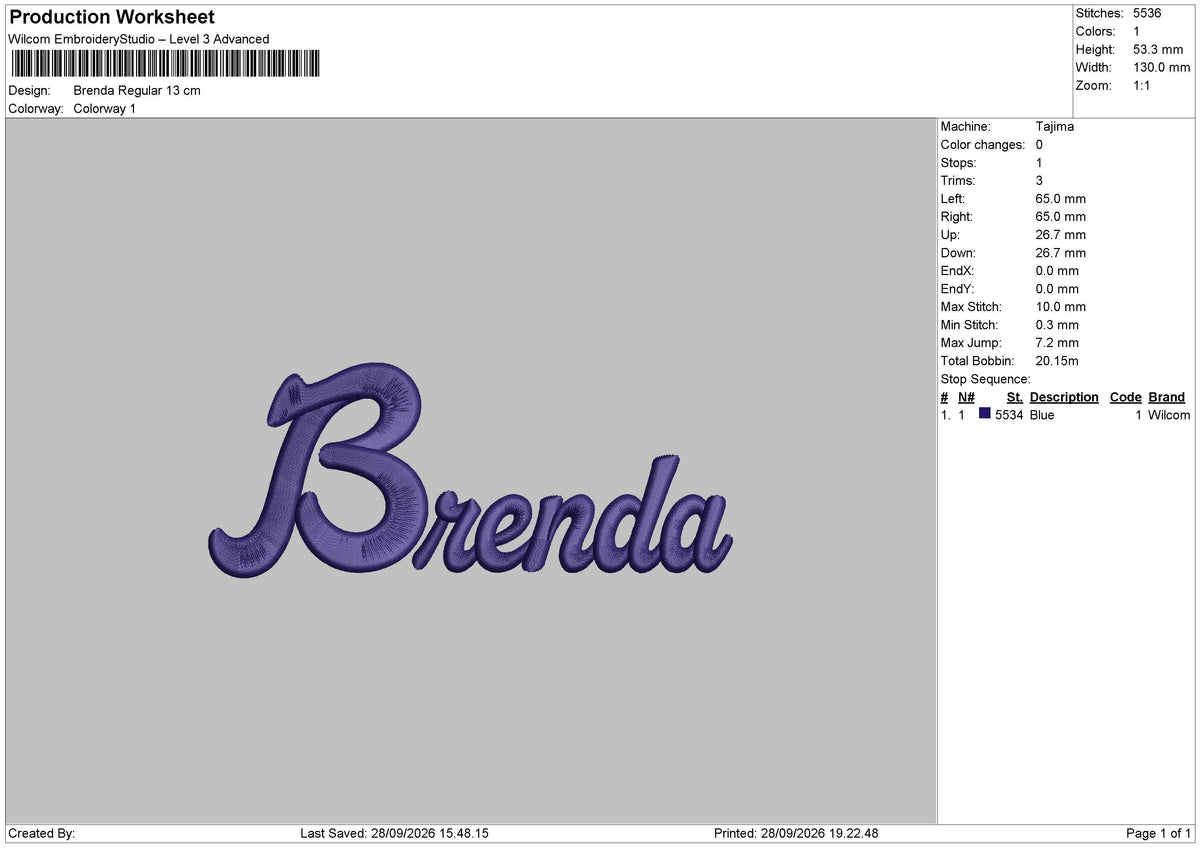 Brenda  Embroidery Machine Design Files