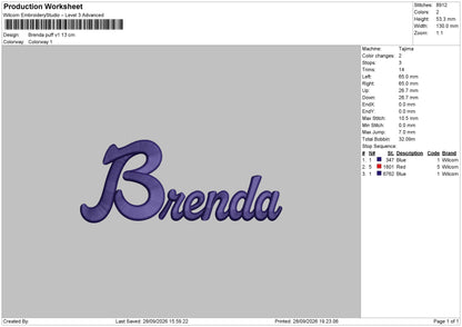 Brenda  Embroidery Machine Design Files