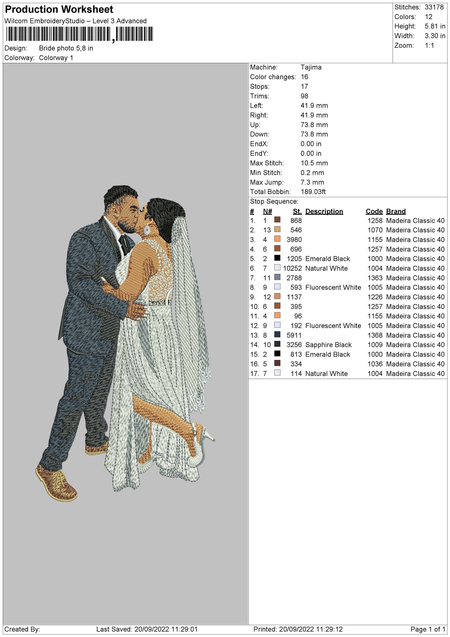 Bride Photo Embroidery File 5 sizes