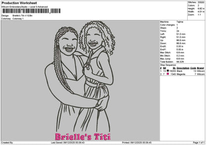 Brielles Photoline V1 Embroidery File 6 sizes
