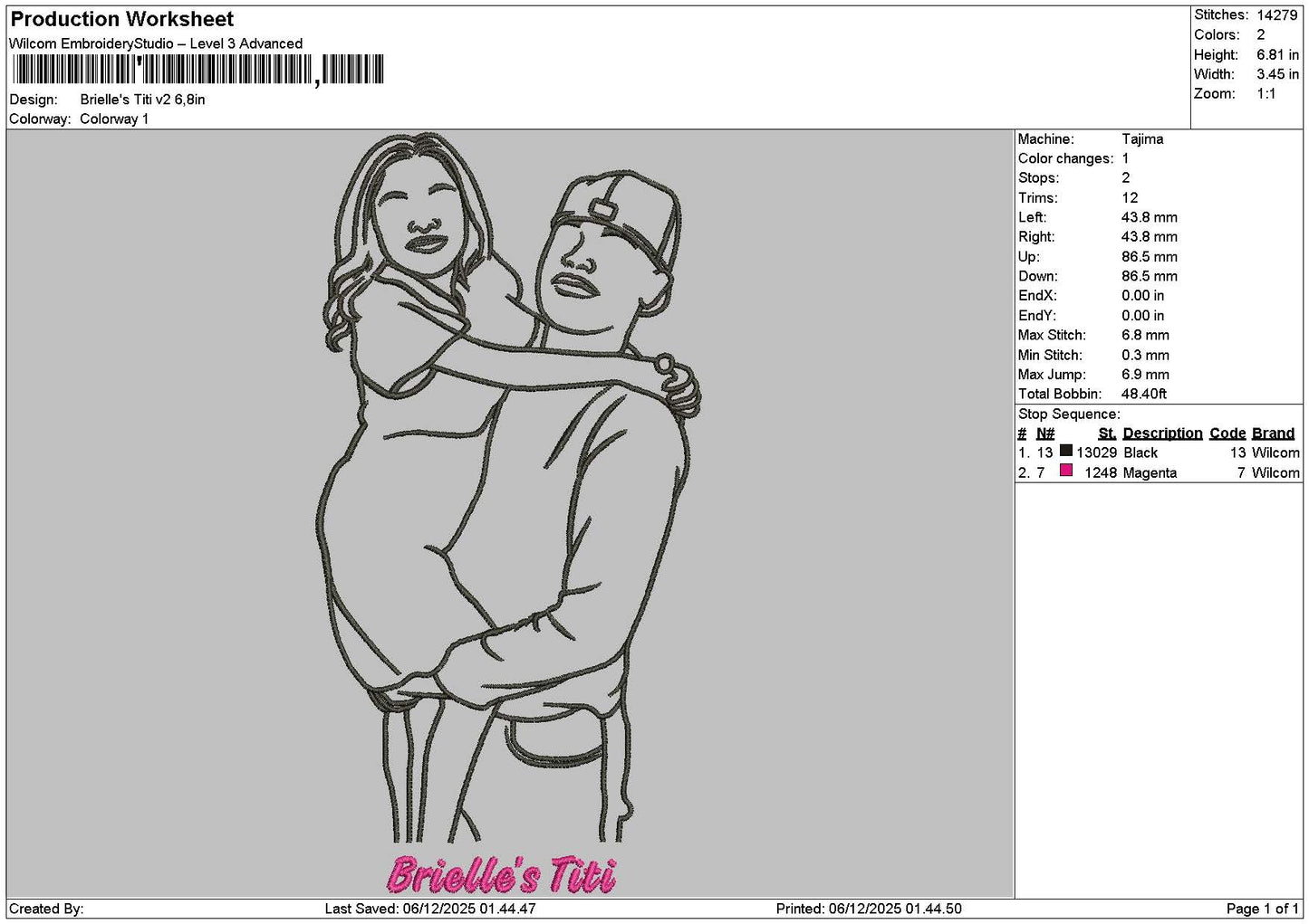 Brielles Photoline V2 Embroidery File 6 sizes